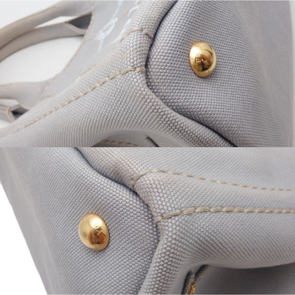 Prada Canapa Tote Bag Canvas Nube Bianco - Picture 5 of 8
